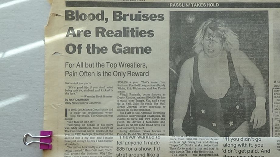 This was a 5-day nationwide story done on a former pro wrestler exposing the business. I was asked by my hometown newspaper to comment on his statement. And we all remember the 20/20 television program. Below are the paragraphs with my views.  